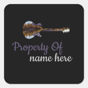 Akustische Gitarre Logo Personalisiert  Quadratischer Aufkleber