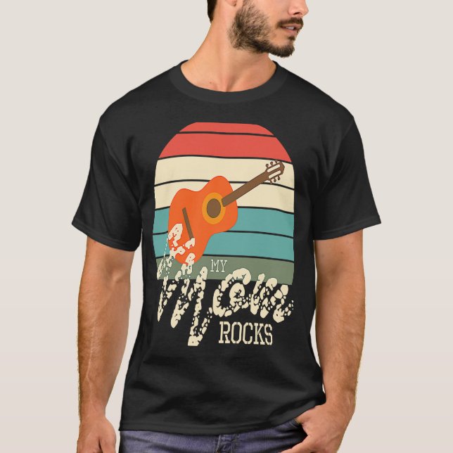 Akustische Gitarre Mama Rocks Gitarrist T-Shirt (Vorderseite)