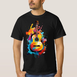 Akustische Gitarre, moderne Malstriche T-Shirt