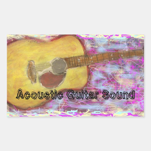Akustische Gitarre Rechteckiger Aufkleber (Vorderseite)