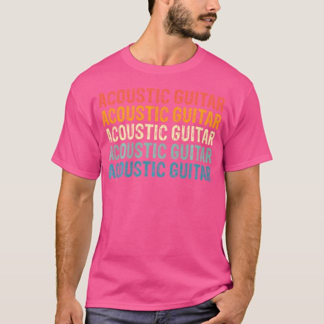 Akustische Gitarre Retro Vintag T-Shirt (Vorderseite)