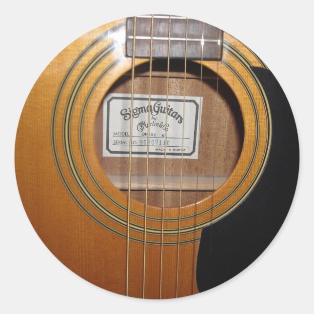 Akustische Gitarre Strings Hörloch Runder Aufkleber (Vorderseite)