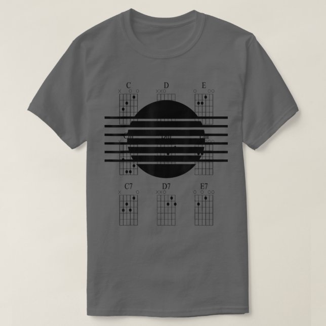 Akustische Gitarren-Hörloch-Schnüre T-Shirt (Design vorne)