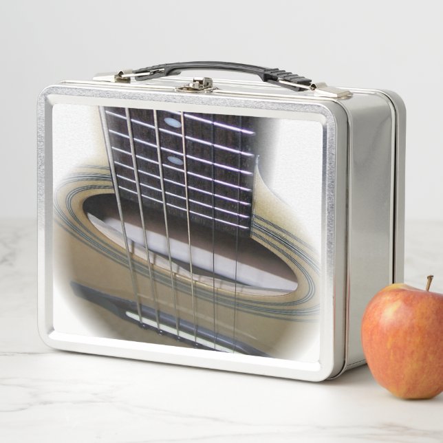 Akustische Gitarrenfotografie Kunst Metall Brotdose (Beispiel)
