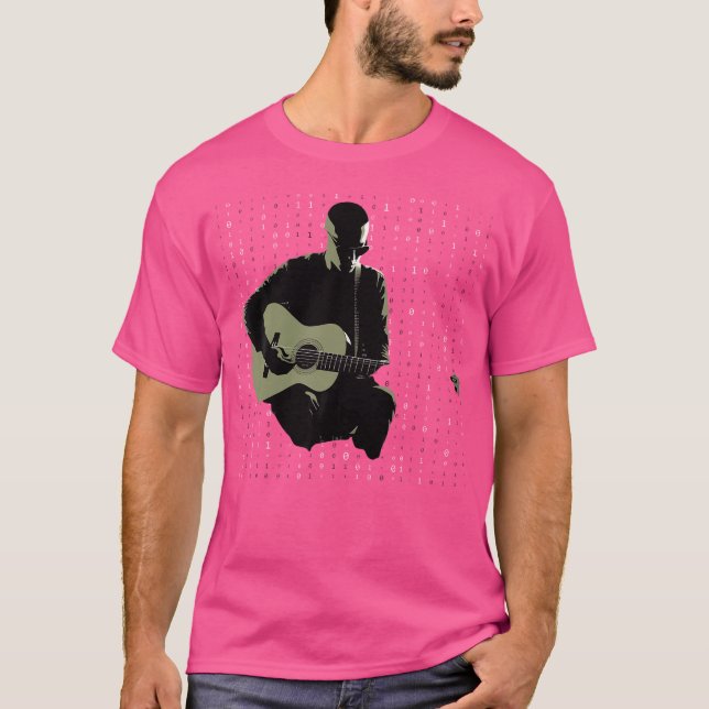 Akustische Gitarrenmatrix Style Player Gitarrist B T-Shirt (Vorderseite)