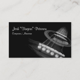 Akustische Gitarrenmusiker BlackWhite Business Car Visitenkarte