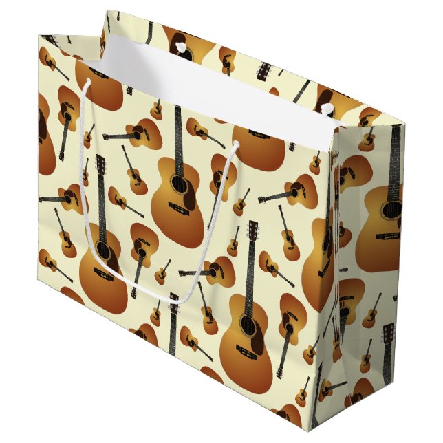Akustische Gitarrenmusiklehrerin Große Geschenktüte (Vorderseite Schrägansicht)