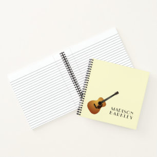 Akustische Gitarrenmusiklehrerin Notizbuch