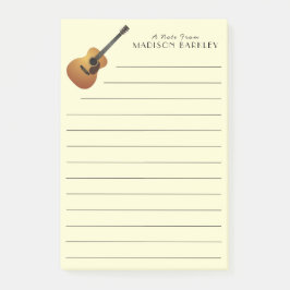 Akustische Gitarrenmusiklehrerin Post-it Klebezettel