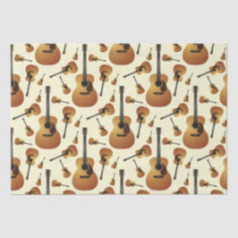 Akustische Gitarrenmusiklehrerin Seidenpapier