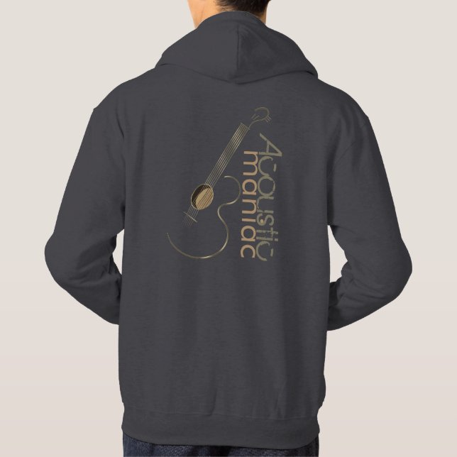 Akustische Gitarrist-Kapuzenpullis Hoodie (Rückseite)