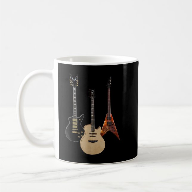 Akustische und elektrische Gitarren Rock Music Pla Kaffeetasse (Links)