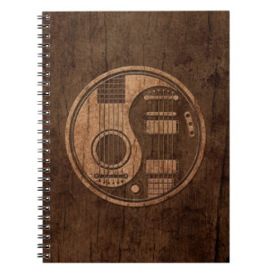 Akustischer E-Gitarren Yin Yang Holz-Effekt Notizblock