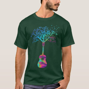 Akustischer Gitarrenbaum des Lebens Naturgitarrist T-Shirt