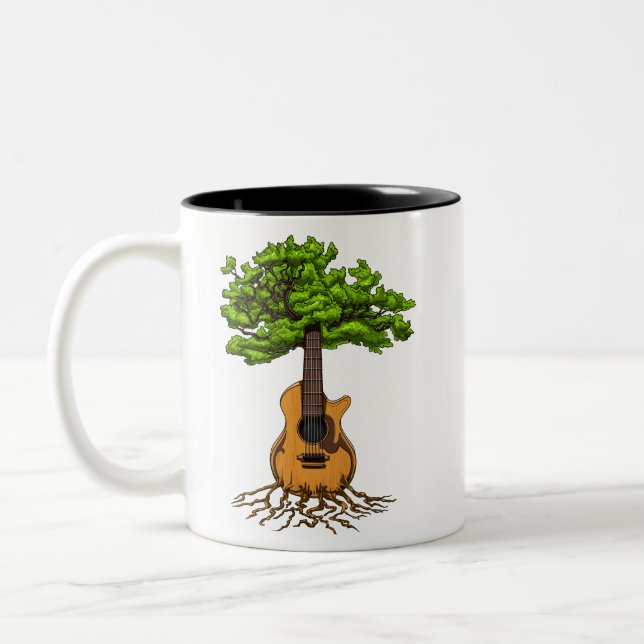 Akustischer Gitarrenbaum Zweifarbige Tasse (Links)