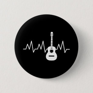 Akustischer Gitarrenherz-Beat Button