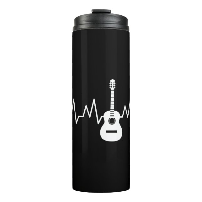Akustischer Gitarrenherz-Beat Thermosbecher (Vorderseite)