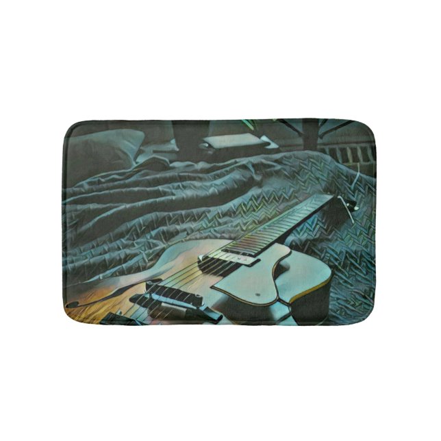 Akustischer Gitarrist Badematte (Vorderseite)