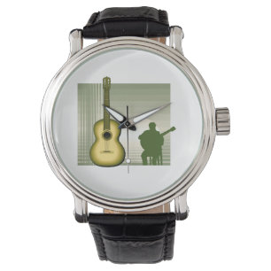 akustischer Gitarrist, der yellow.png sitzt Armbanduhr