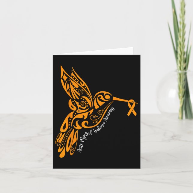 Akute Myeloische Leukämie Bewusstsein Hummingvogel Karte (Vorderseite)