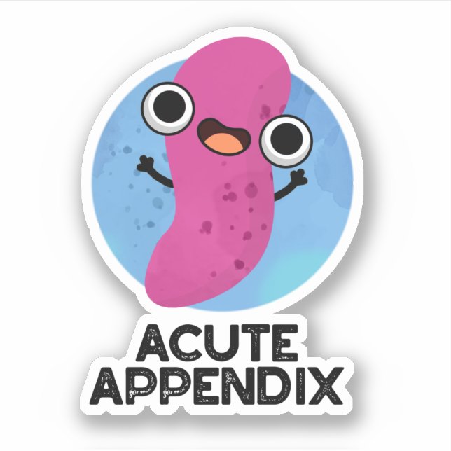 Akuter Anhang Funny Body Parts Pub Aufkleber (Vorderseite)