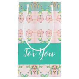 Akzent des rosa Blumenmusters Kleine Geschenktüte