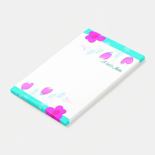 Akzent des rosa Herzens Post-it Klebezettel (angewinkelt)