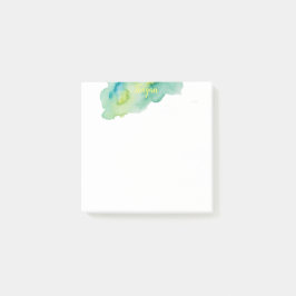 Akzent für grüne Wasserfarbe Post-it Klebezettel