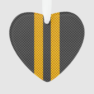 Akzent Gelbe Racing Streifen Carbon Fibre Stil Ornament
