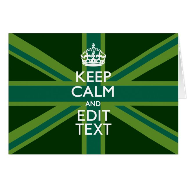 Akzent Grün Behalt Calm und Ihr Text Union Jack (Vorderseite (Horizontal))