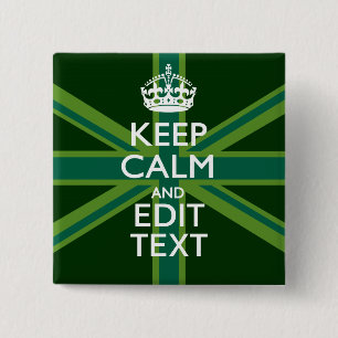 Akzent Grün Behalt Calm und Ihr Text Union Jack Button