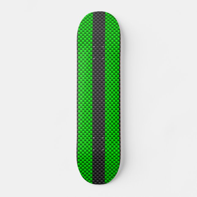 Akzent-grüne Kohlenstoff-Faser-Art, die Streifen Skateboard (Vorderseite)