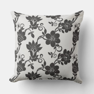 Akzent im Freien Pillow-Black-Blume Außenpfanne Kissen