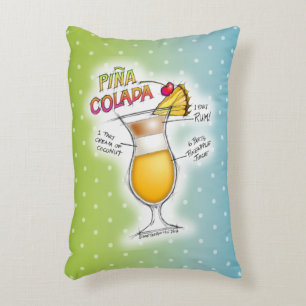AKZENT-KISSEN - PINA COLADA REZEPT-COCKTAIL-KUNST ZIERKISSEN