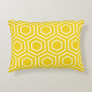Akzent Pillow - Lemon Yellow Hexagon Muster Dekokissen