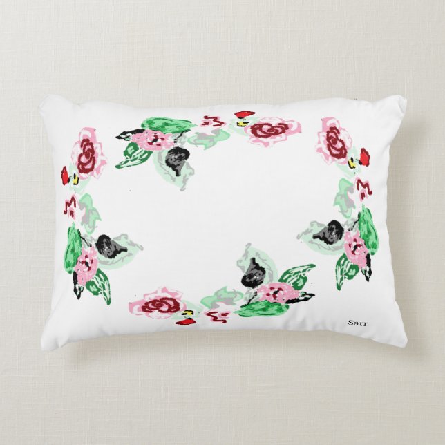 Akzent Pillow : Wein mit Rose Dekokissen (Vorderseite)