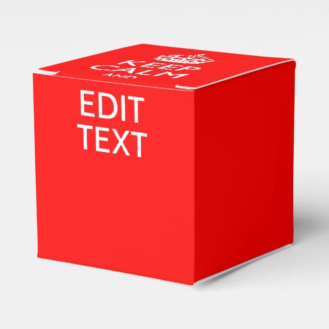 Akzent Red KEEP CALM AND Edit Text Geschenkschachtel (Vorderseite)