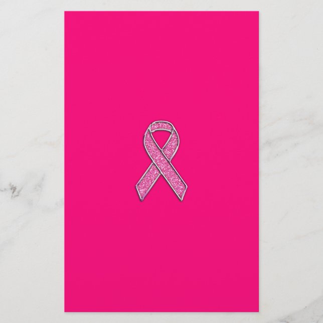 Akzente Chrome Glitzer Stil Rosa Band Bewusstsein (Vorderseite)