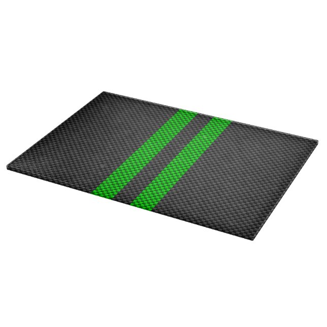 Akzente Racing Stripes im grünen Kohlenstofffasers Schneidebrett (Ecke)