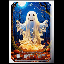 Akzentes Ghoful Glow Halloween Silber Folieneinladung