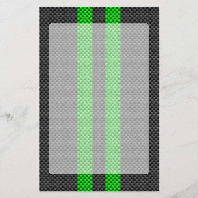 Akzentgrüne Racing Stripes im Faserverbund Briefpapier (Vorderseite)