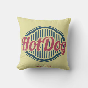 Akzentkissen für die Wiedergabe des Hot Dog Label Kissen
