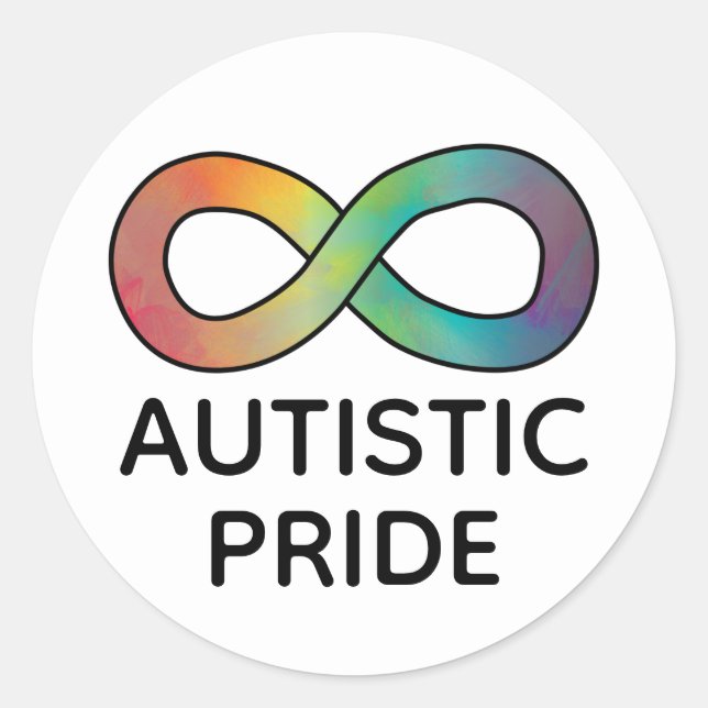 Akzeptanz der Autistischen Stolz Neurovielfalt Runder Aufkleber (Vorderseite)
