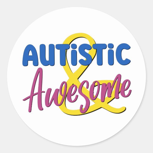 Akzeptanz der Autistischen und Phantastischen Neur Runder Aufkleber (Vorderseite)
