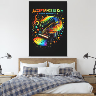 Akzeptanz ist der Schlüssel Autism Awareness Leinwanddruck