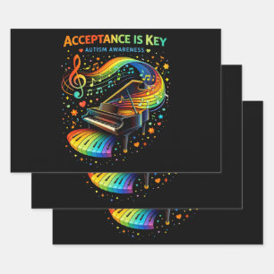 Akzeptanz ist der Schlüssel Autismus-Bewusstsein Geschenkpapier Set