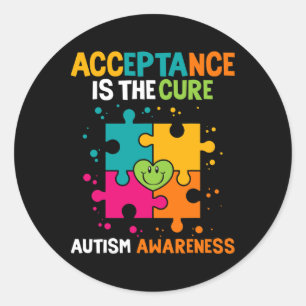 Akzeptanz ist die Heilung des Autismus-Bewusstsein Runder Aufkleber