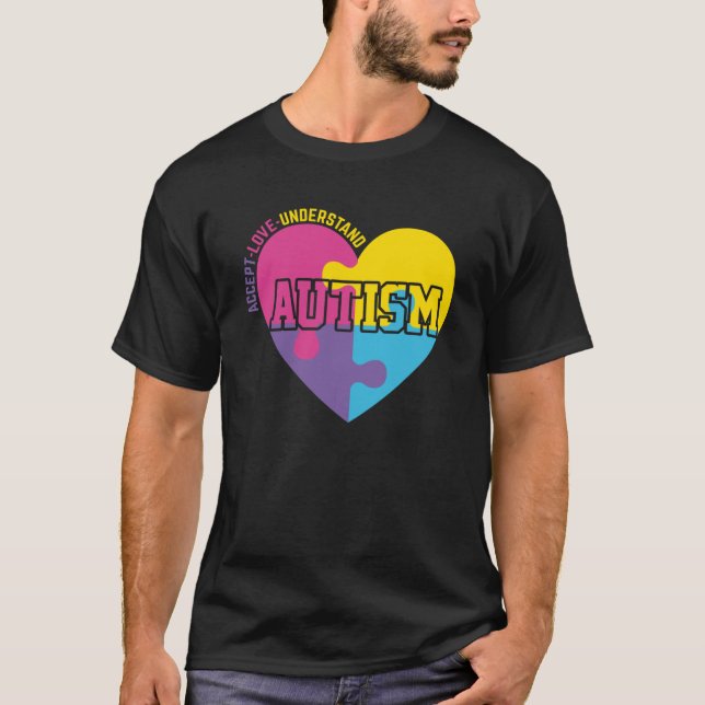 Akzeptanz - Liebe - Verständnis - Autismus T-Shirt (Vorderseite)