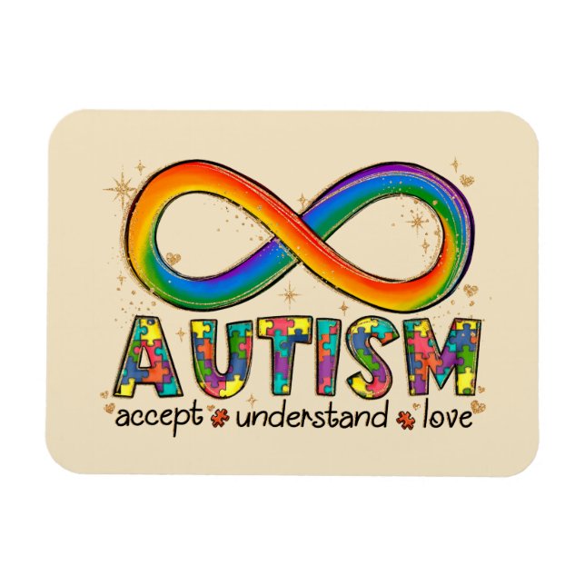 Akzeptanz, Liebe, Verständnis von Autismus Magnet (Horizontal)