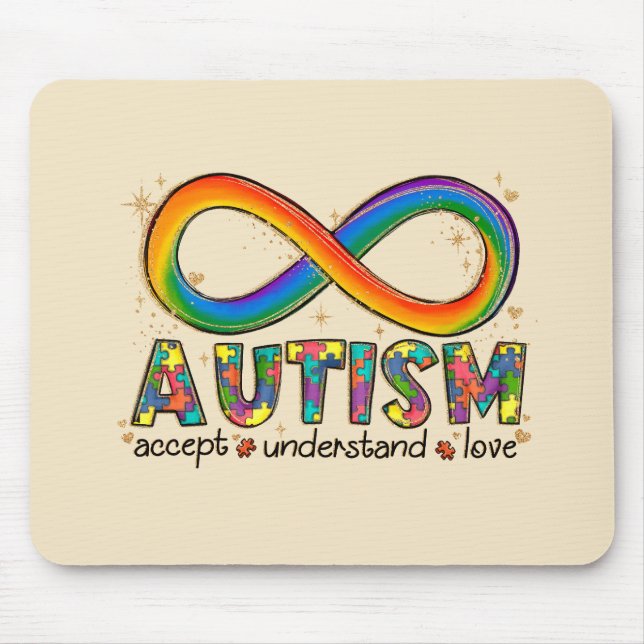Akzeptanz, Liebe, Verständnis von Autismus Mousepad (Vorne)
